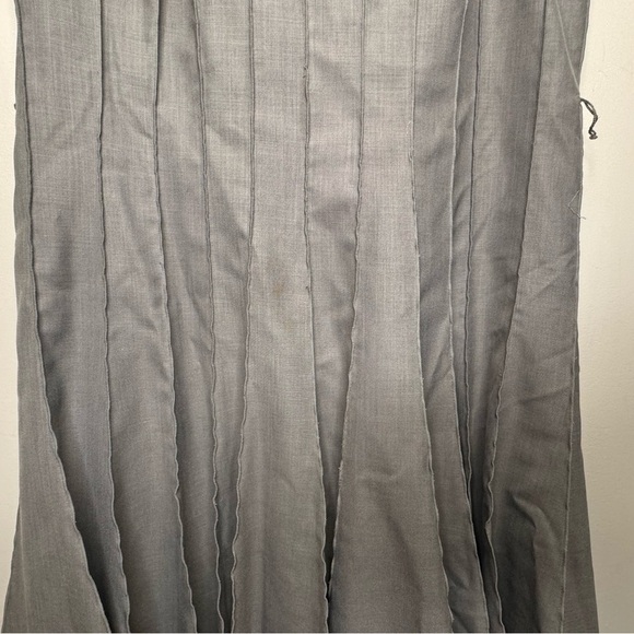 Calvin Klein Grey Pleated Midi Dress Back Zip Closure Size 12 - Picture 3 of 13